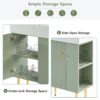 Bathroom Vanity, Combo Cabinet, Bathroom Storage Cabinet, Single Ceramic Sink, Right Side Storage - Green - Image 8