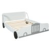 Full Size Car Shaped Platform Bed With Wheels - White - Image 2