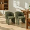 Modern Accent Chair Green Single Sofa Chair, Upholstered Side Chair Teddy Comfy Reading Chair For Dining Room / Bedroom / Living Room / Reception 2 Piece - Green - Image 17