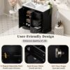 36'' Transitional Bathroom Vanity With Sink, Soft Close Doors, Adjustable U Shaped Shelf, 3 Drawers Including Divided Drawer - Black - Image 8
