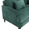 Mid Century Modern Chenille Fabric Loveseat Sofa, 2 Seat Upholstered Couch With Wood Feet - Emerald - Image 15