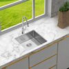 23" Undermount Kitchen Sink, 16 Gauge, 9" Deep Single Bowl - Brushed Nickel - Image 2