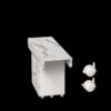 Versatile Marble Folding Dining Table With Storage Rack And Cabinet, 6 Wheels - White - Image 5