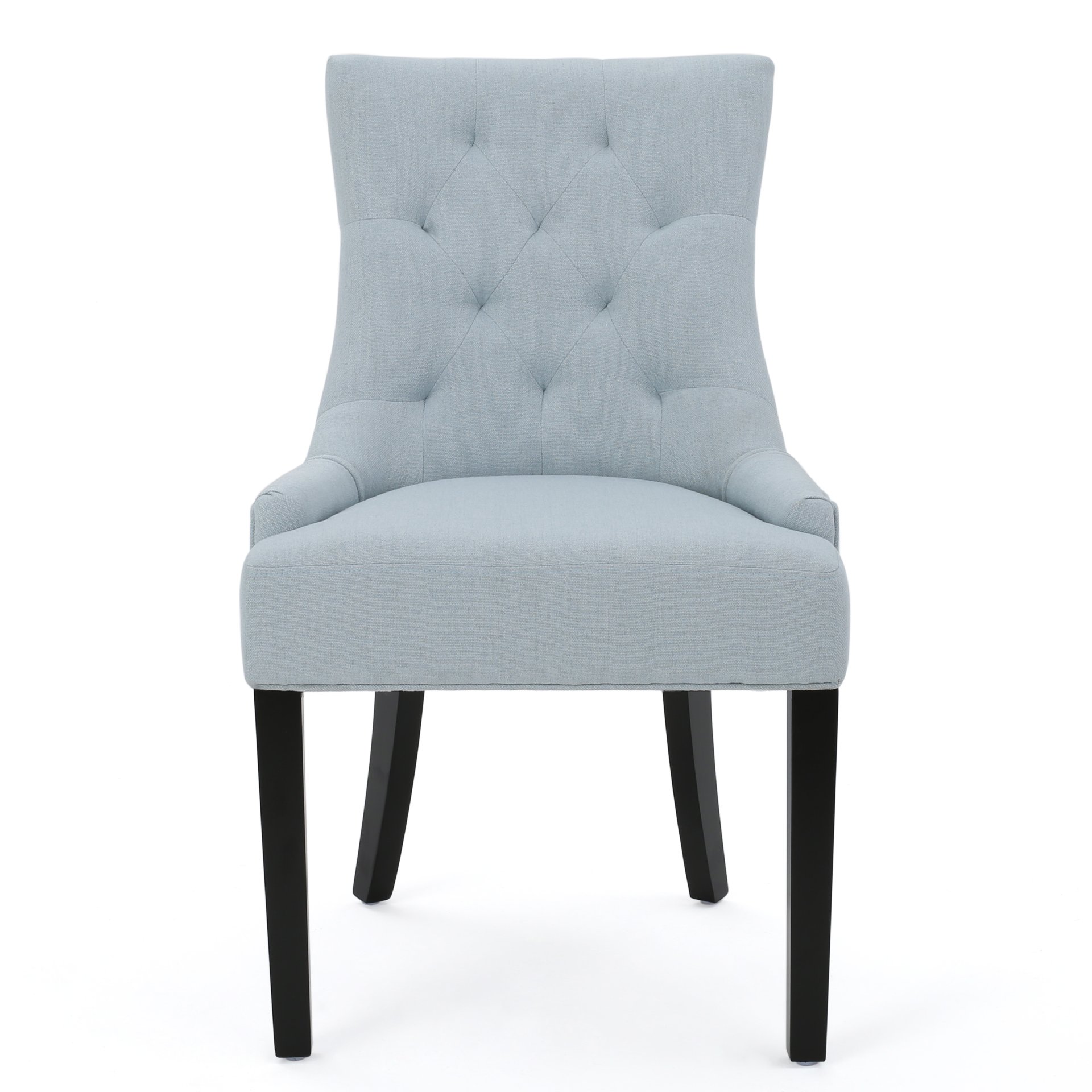 Cheney - Contemporary Dining Chair Set With Tufted Design And Wood Legs - Light Blue - Image 5