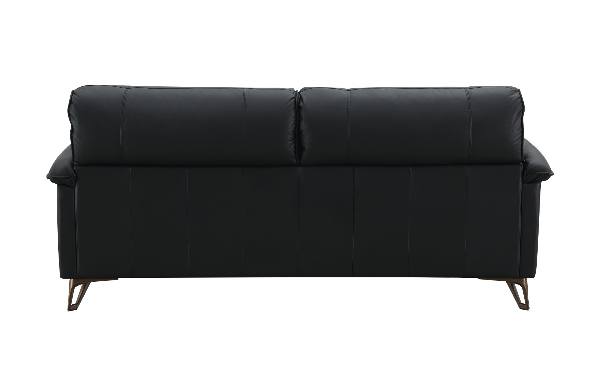 Eilene - Top Grain Leather Loveseat - Black - Image 4