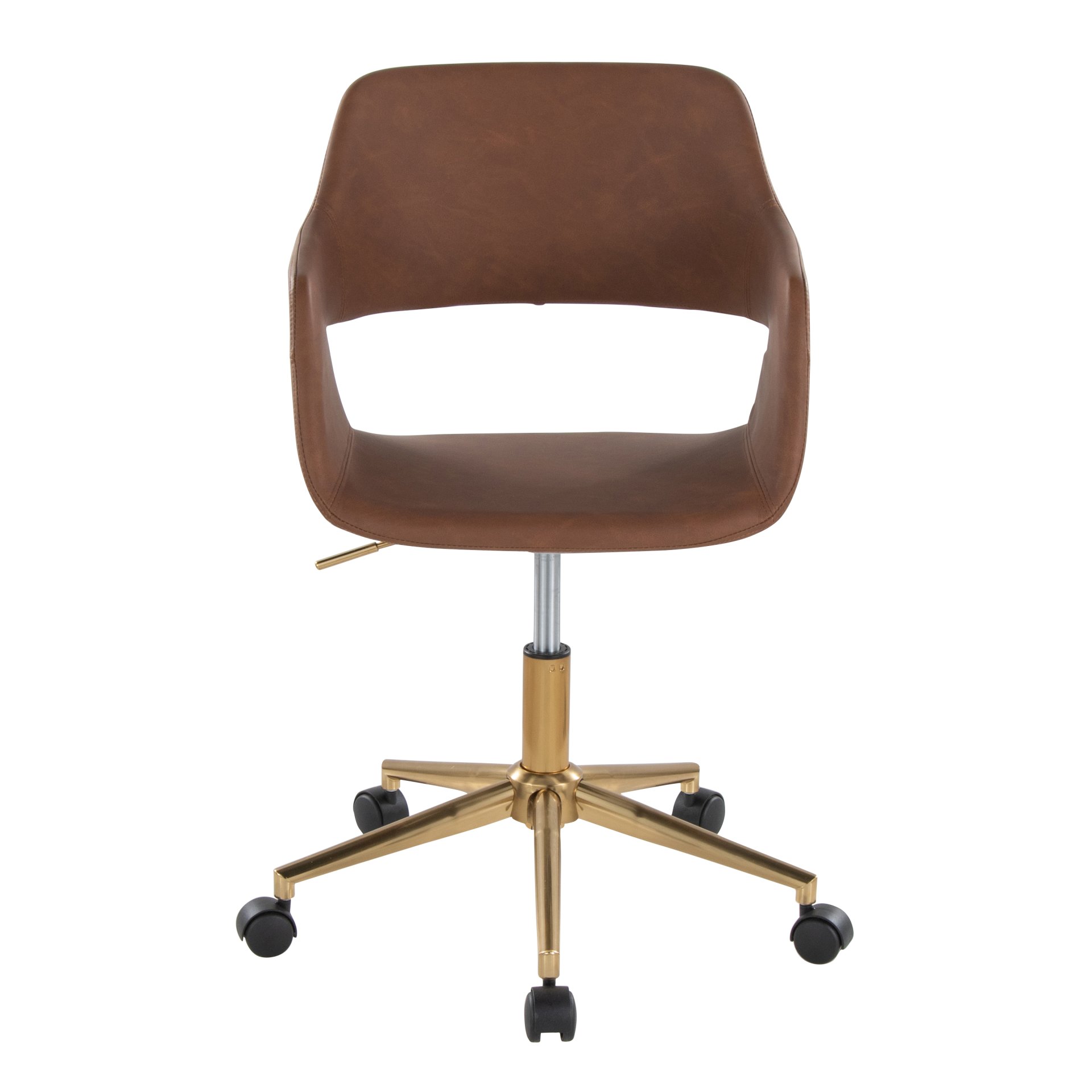Margarite - Contemporary Task Chair - Gold / Brown - Image 5