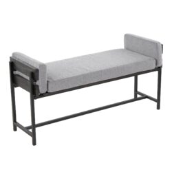 Kari - Farmhouse Bench - Black / Gray / Light Gray