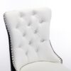 Nikki - Modern, High-End Tufted Solid Wood Contemporary And Velvet Upholstered Dining Chair With Wood Legs Nailhead Trim (Set of 2) - White / Black - Image 8