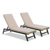 2 Piece Outdoor Chaise Lounge Cushion Set Replacement Cushions For Patio Furniture - Khaki - Image 4