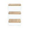 Modern 3 Layer Bedside Cabinet With Storage Function In Wood And Tempered Glass - Wood - Image 12