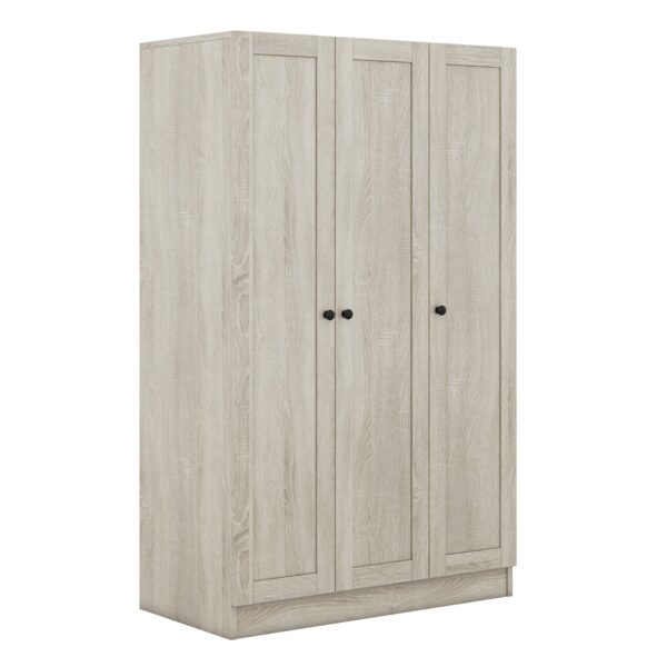 3 Door Shutter Wardrobe With Shelves - Gray