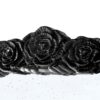 Hand Carved Rose Antique Mirror Frame, Large Arch Mirror Wall Decor For Living Room, Bathroom, Entryway - Black - Image 7