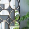 Eclectic Styling Metal Beaded Wall Mirror With Contemporary Design For Bedroom, Liveroom & Entryway - Golden Black - Image 5