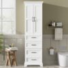 Bathroom Vanity With 2 Damping Hinge Doors, 3 Drawers, Adjustable Shelves - White - Image 2