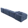 Upholstered Sofa Free Combined Sofa Couch With 2 Chaise Lounge And 5 Back Pillows For Living Room - Blue - Image 21