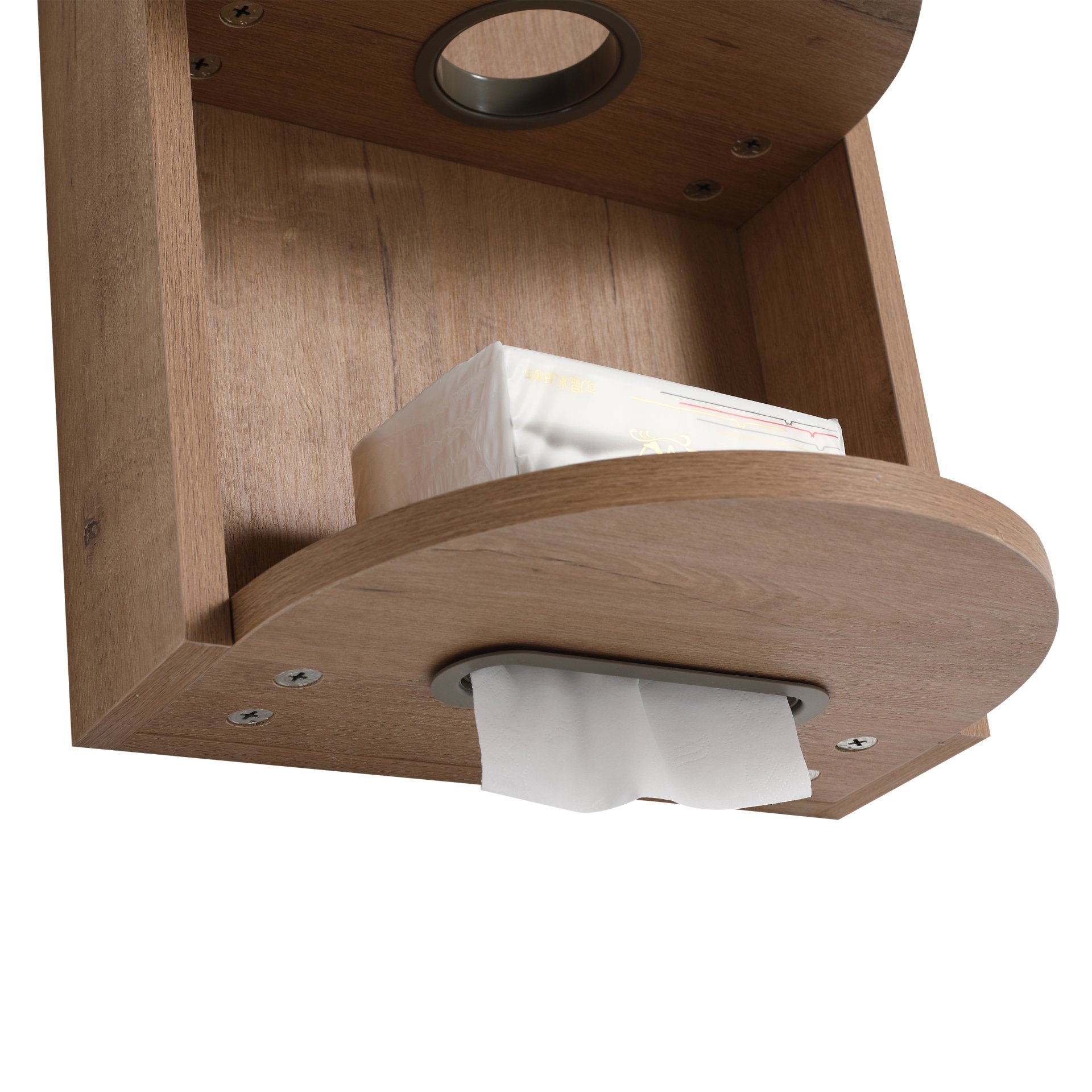 Modern Bathroom Wall Mounted Storage Rack With Floating Design - Imitative Oak - Image 15