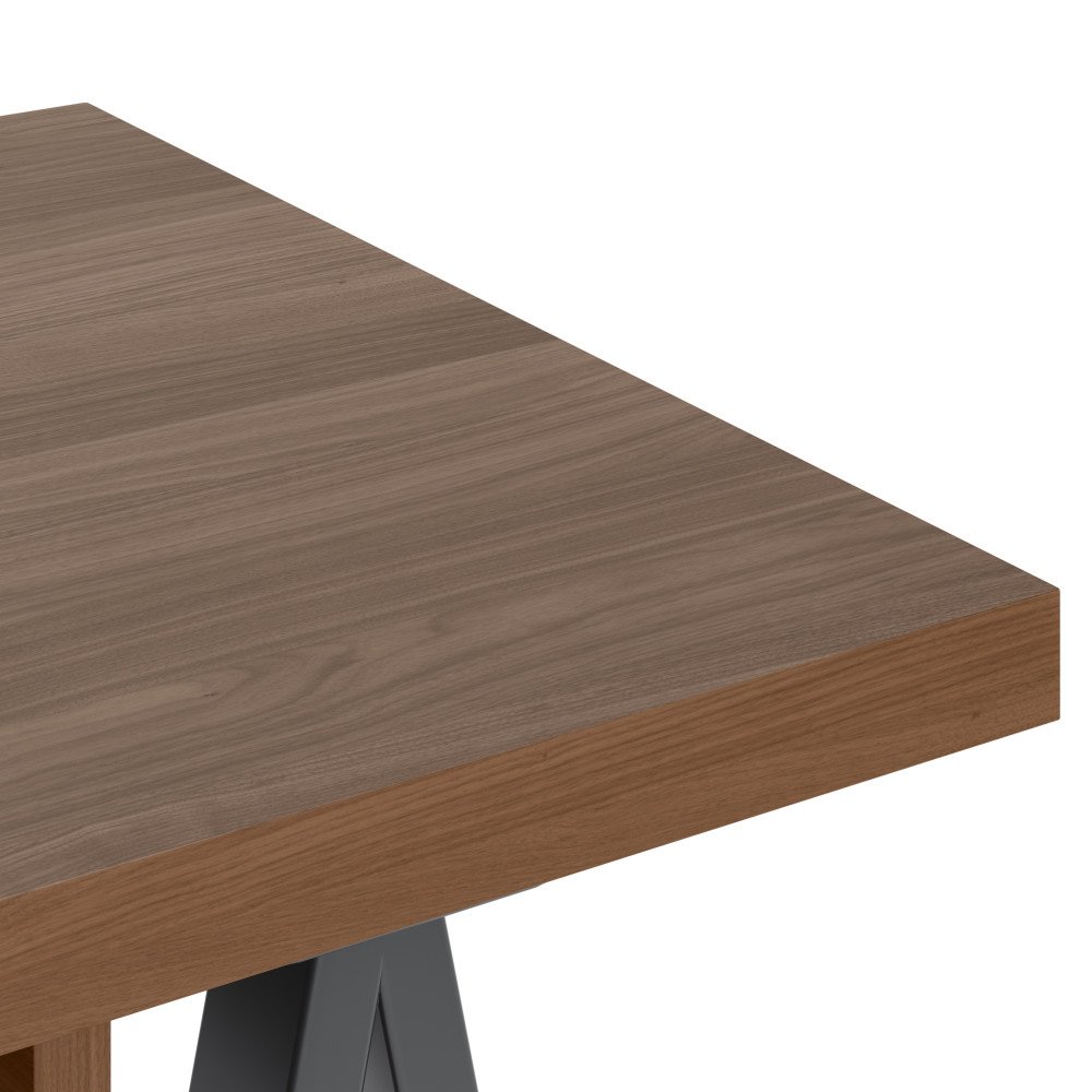 Sawhorse - Solid Walnut Veneer And Metal Desk - Walnut - Image 7