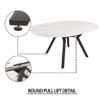 Modern Extendable Circular Dining Table With Top And Metal Legs For 4 - 6 Persons - White - Image 10