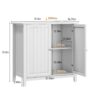 Mid Century Modern Double Door Storage Cabinet With Knobs - White - Image 3