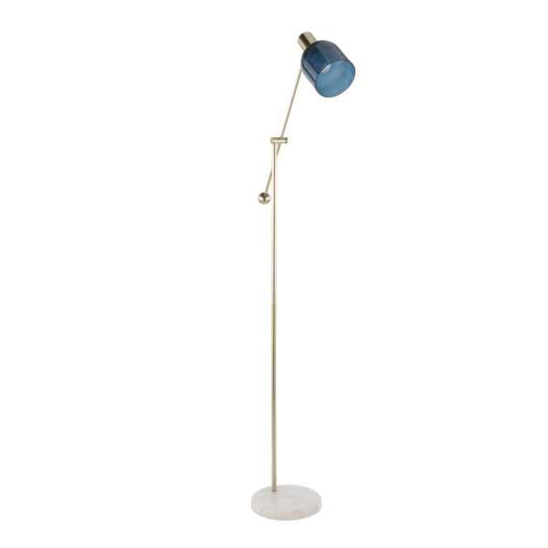 Marcel - Contemporary Floor Lamp - Gold / Blue