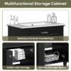 Bathroom Vanity With Ceramic Basin, Soft Close Door And Adjustable Shelves - Black - Image 7