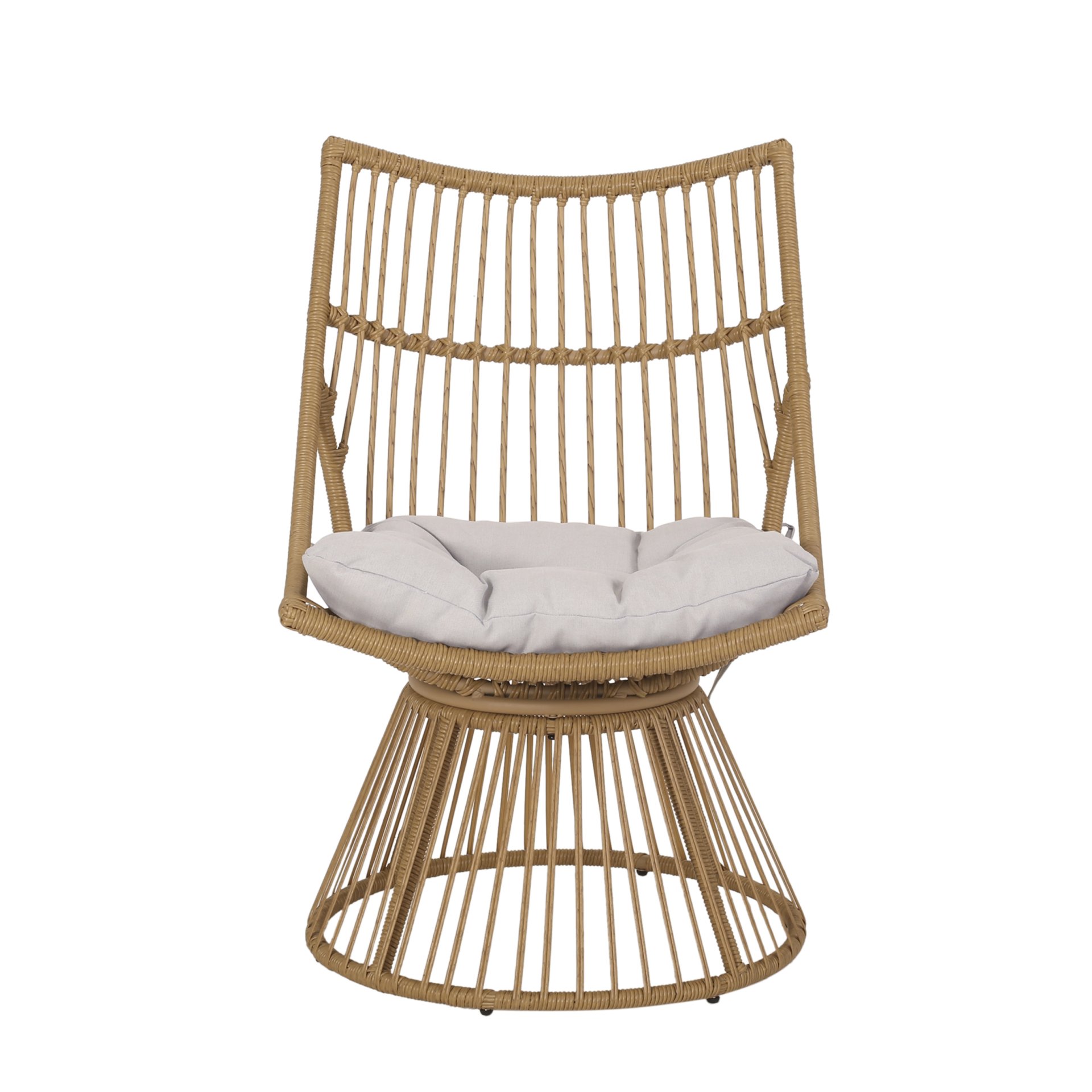 2 Piece Rattan Patio Set With Club Chair And Side Table - Beige / Light Brown - Image 5