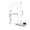 Modern Quartz Composite Waterfall Kitchen Sink With Pull Out Faucet, 33 X 22" - Black - Image 12