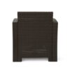 Outdoor Brown Rattan Club Chair With Water Resistant Cushions - Brown / Beige - Image 6