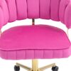 Velvet Home Office Desk Chair, Modern Cute Computer Chair, Wheels Swivel Height Adjustable Task Chair - Rose Red - Image 20