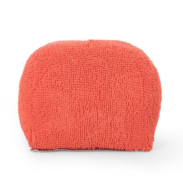 Spongy - Microfiber Square Pouf With Cozy Texture - Coral