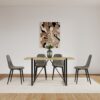 Modern Accent Dining Chairs (Set of 4), Upholstered Seat, Spoon Shape - Black / Gray - Image 4