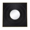 Square Carved Mirror With Pleated Design WithIron Frame, Neutral Colorway Wall Decor For Living Room Bathroom Entryway - Black - Image 2