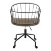 Riley - Farmhouse Adjustable Office Chair - Black / Dark Walnut - Image 4