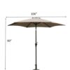9' Pole Umbrella With Carry Bag - Gray - Image 3