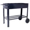 Elevated Mobile Raised Ergonomic Metal Planter Garden Bed With Wheels Powder Coated Steel - Black - Image 5