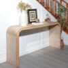 Console Table With Wood Beads Curved Waterfall Style Table - Antique Natural / Natural / Rustic / Natural / White - Image 5