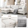 Modern Cloud Sectional Sofa L Shaped Luxury Couch Set With 2 Free Pillows 4 Seat With Oversized Chaise - Minsk Gray - Image 20