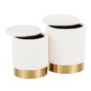 Marla - Contemporary Nesting Ottoman Set - Gold / Cream - Image 4