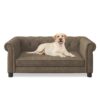 Modern Linen Fabric Elevated Pet Bed Sofa For Small And Medium Dogs - Brown - Image 8