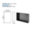 21" X 13" Stainless Steel Shower Niche With Corrosion Resistance - Gunmetal Black - Image 3