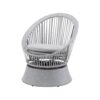 Modern Silver Swivel Wicker Lounge Chair With Xianrattan And Iron Frame, Stylish Round Design - Silver Gray - Image 5