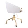 Claire - Contemporary / Glam Task Chair - Gold / White - Image 3