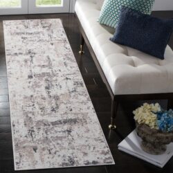 Payas - 2' X 8' Abstract Runner Rug - Cream / Brown