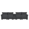 Modern U Shaped Sofa With Console, Cupholders And USB Ports, 6 Seat Upholstered Symmetrical Indoor Furniture, Sleeper Couch Set With Chaise - Gray - Image 4
