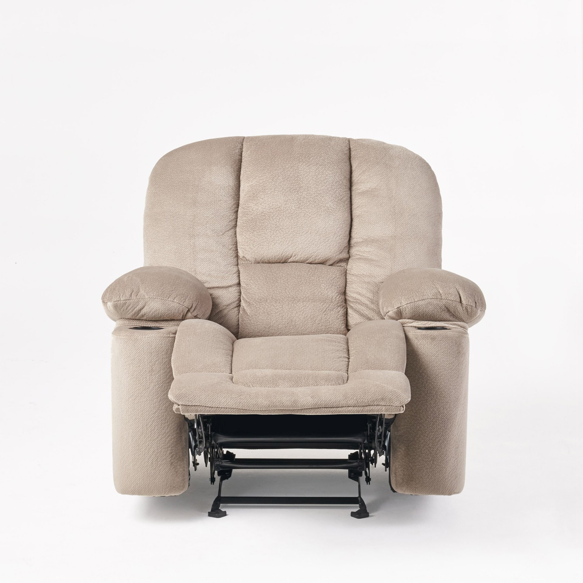 Luxurious Manual Recliner Chair, Skin-Friendly, Dual Cup Holders - Coffee - Image 5