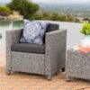 Puerta - Stylish Outdoor Club Chair With Weather Resistant Cushions - Mixed Black - Image 6