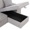Pull Out Sleeper Sofa Reversible L-Shape 3 Seat Sectional Couch With Storage Chaise And 2 Stools For Living Room Furniture Set - Gray - Image 24