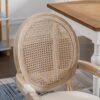 French Vintage Upholstered Fabric Dining Armchair (Set of 2) - Beige - Image 7
