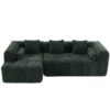 Sectional Sofa Full Compressed Sofa Modular Sofa Couch Free Combined Sofa With Deep Seating And 2 Side Pockets For Living Room - Green - Image 17