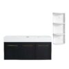 Modern Style 48" Wall Mounted Bathroom Vanity With Thick Edged Resin Basin And Storage Rack Plywood - Black Chestnut - Image 7